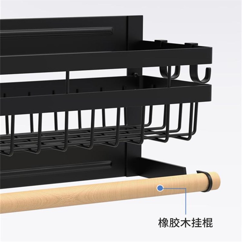 冰箱上置物架磁吸保鲜纸巾收纳厨房黑色壁挂侧面调味料洗衣机挂件