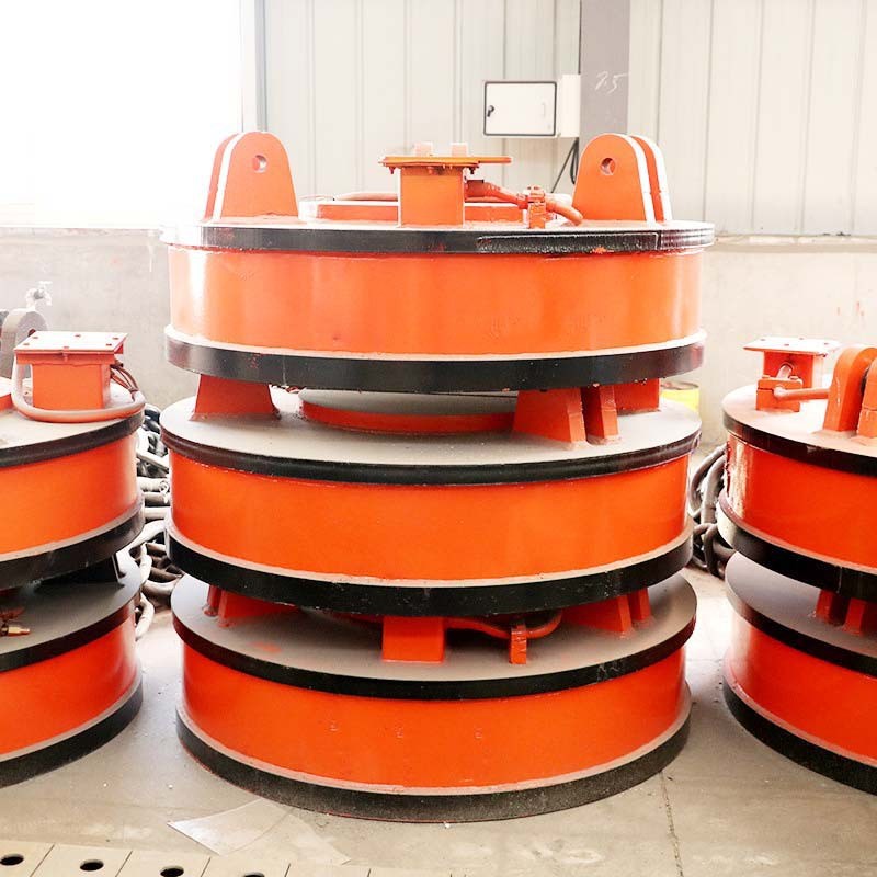 龙门吊吊装配件圆形电磁铁废铁废钢起重设备1-10吨电磁吸盘