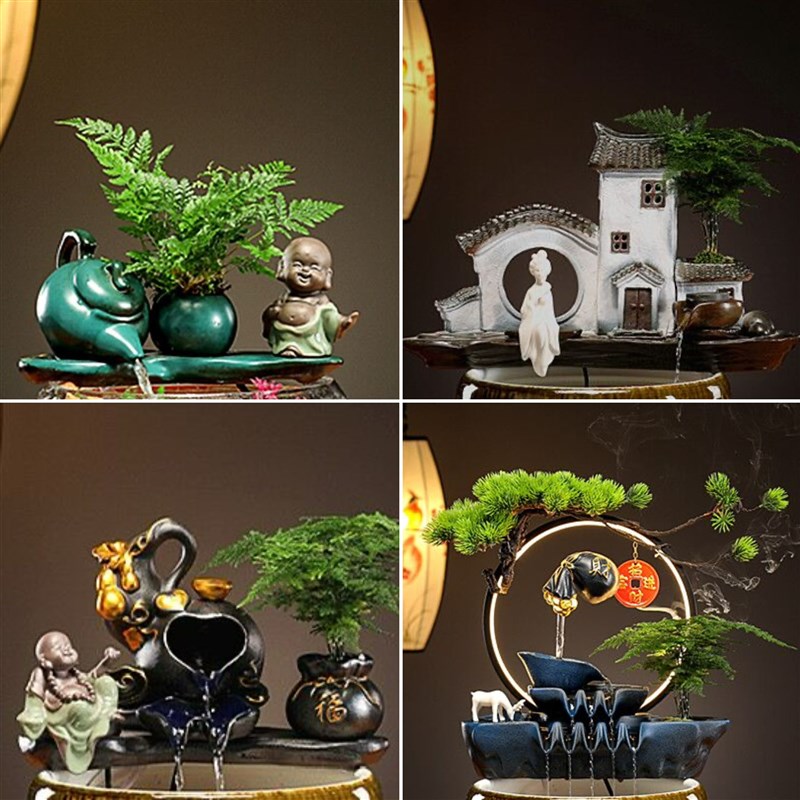 搭配鱼缸流水摆件金鱼缸配件喷泉过滤器循环水摆件家居装饰品招财