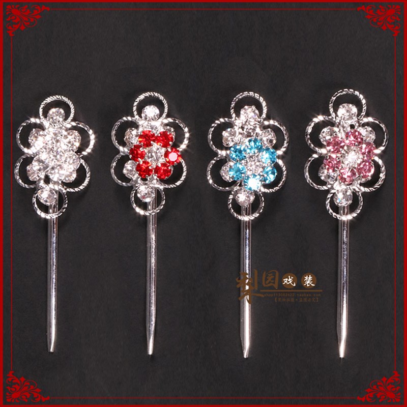 梨园戏装戏曲青衣水钻泡子越剧宝石花旦新款七彩泡子面花菱形宝石