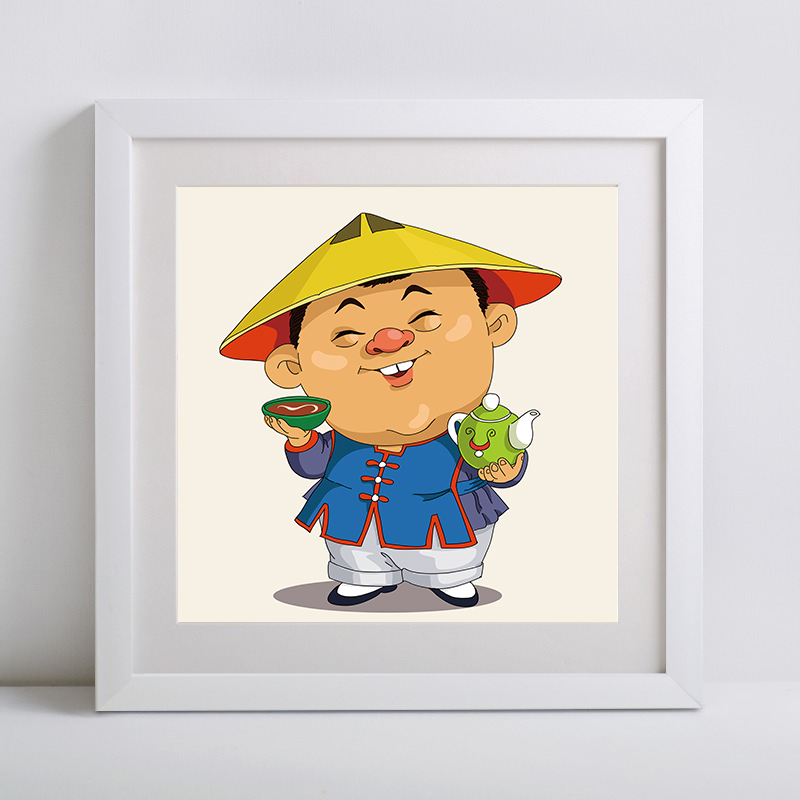 【古代人物】卡通幼儿园学校酒店走廊壁画墙装饰挂画三联客厅画图片