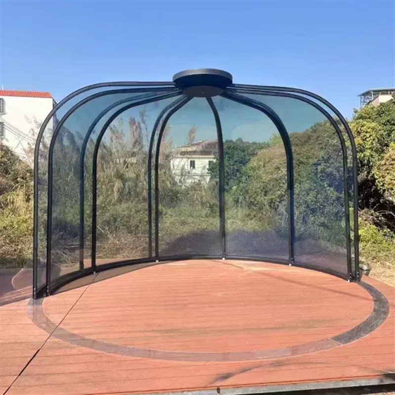 旋转推拉门星空房餐厅包厢可拆卸移动玻璃屋阳光房帐篷酒店露营