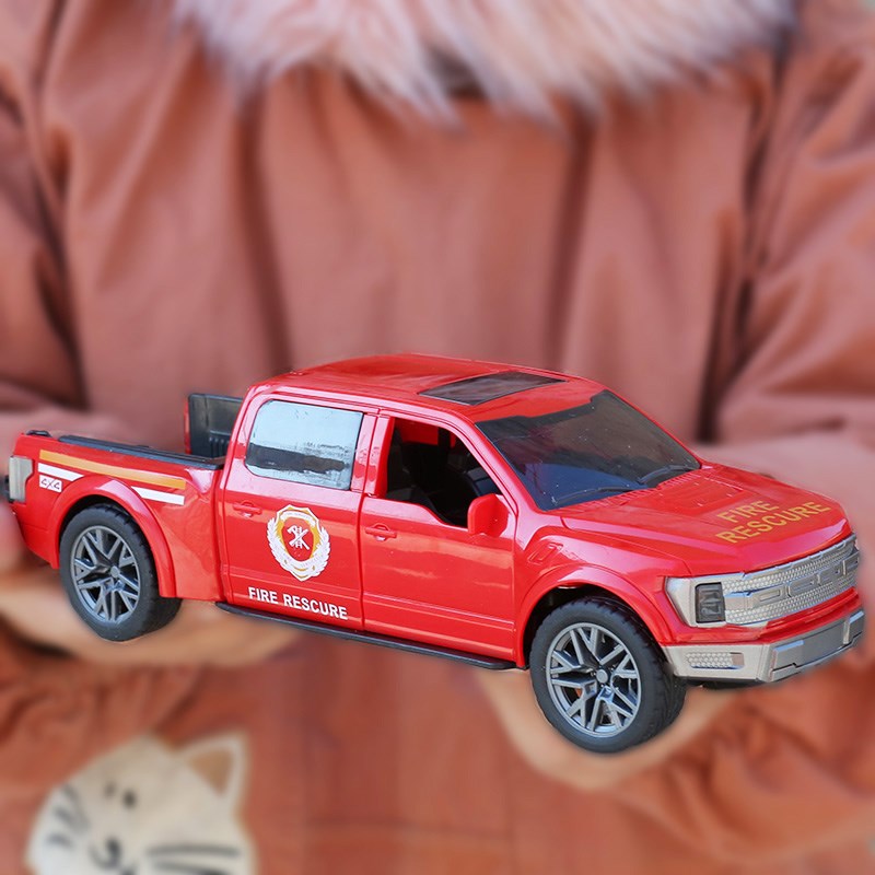 超大号皮卡车儿童惯性音乐玩具车男孩宝宝三开门耐摔猛禽越野车模