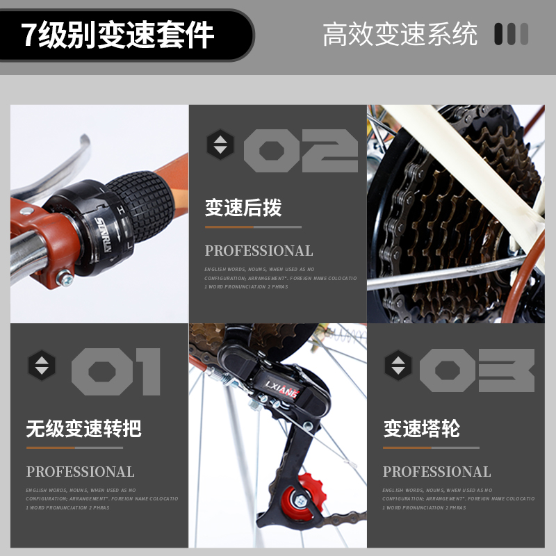 自行车女式轻便成年成人普通代步通勤上H班复古24寸淑女学生男单