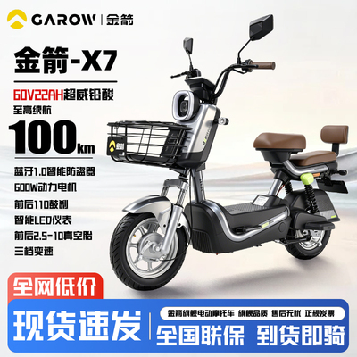 金箭电动车长续航成人代步电动轻便摩托车时尚复古两轮电瓶车