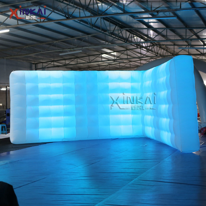 源头直销充气弯墙 宴会背景ledd灯光弯墙 婚礼派对活动创意背景墙