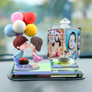 汽车摆件新款 饰用品女 定制照片车载创意情侣娃娃车内中控台装