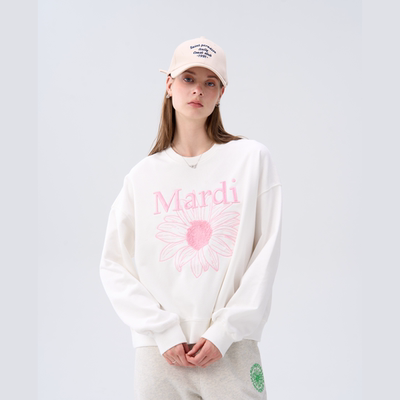 Mardi秋薄款宽松棉休闲刺绣卫衣