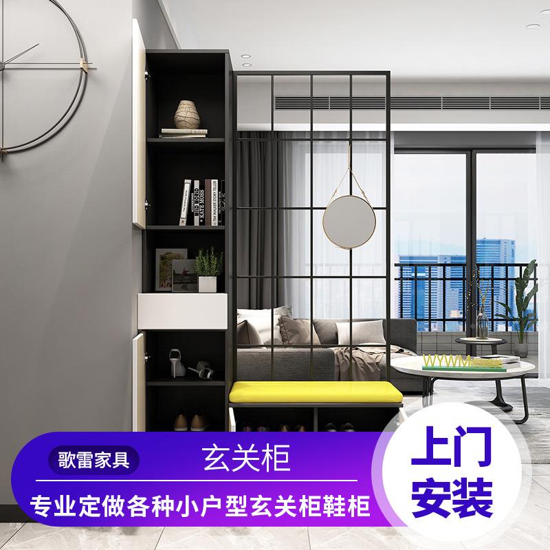 进门玄关柜现简约风铁艺/隔代断柜置物架客厅屏北厅欧间柜鞋柜