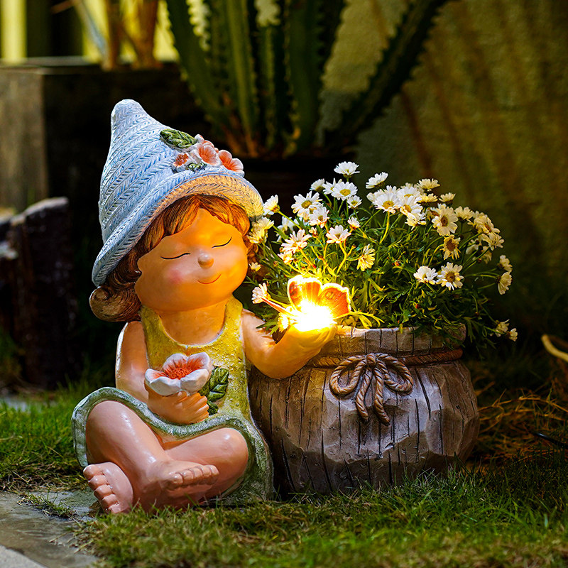 创意太阳能大口径花盆户外庭院园艺布置造景绿植盆栽装饰摆件,家居饰品,花盆,淘宝优惠券,粉丝福利购,淘宝优惠卷