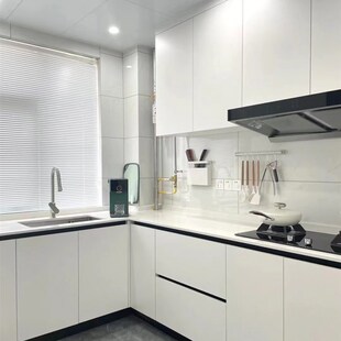 轻奢整体金属橱柜厨房柜体定制铝合金厨柜厨房柜灶台柜一体定做