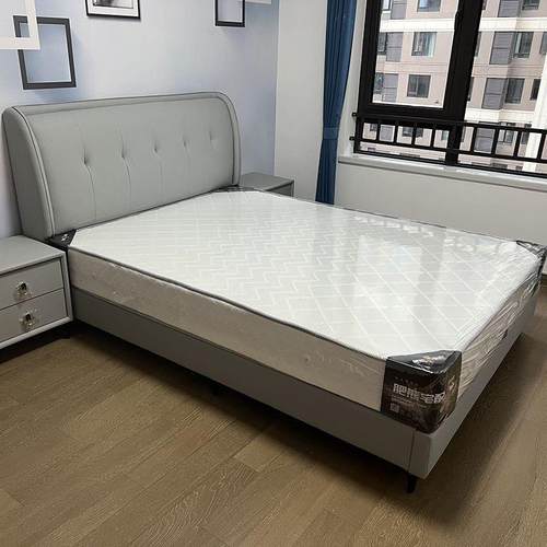 意式极简真皮床轻奢现代主卧1.8米皮床简约储物皮艺床