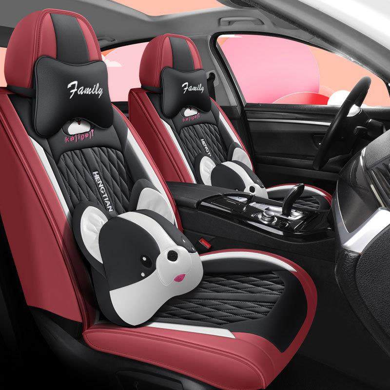 汽车座套吉利EC7博越GL帝豪GS远景X6SUV适用坐垫卡通四季皮革坐套
