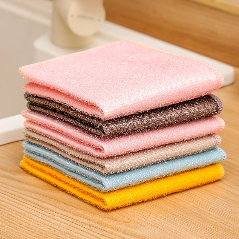 加厚双面钢丝清洁抹布去污洗碗巾鱼鳞无痕洗碗布厨房不掉毛家用