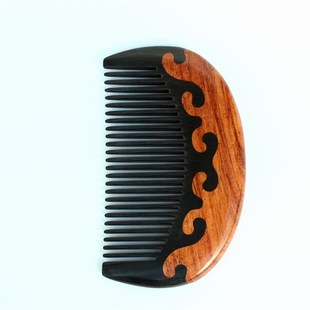 白酸枝镶嵌紫光檀梳子木梳口袋梳实木梳子酸枝木家用防静电