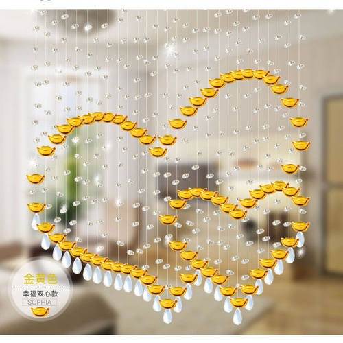 玻帘珠璃双心爱心门隔帘断玄关帘结婚网红珠帘挂帘