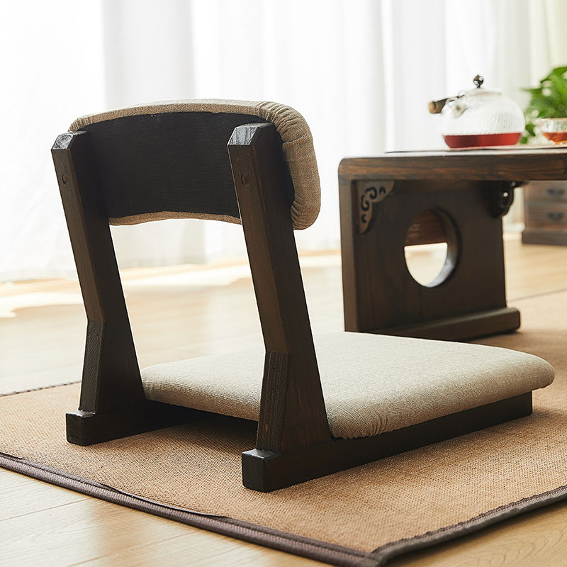 日式实木凳子宿舍床上靠背椅榻榻米座椅飘窗无腿矮椅子坐地和室椅