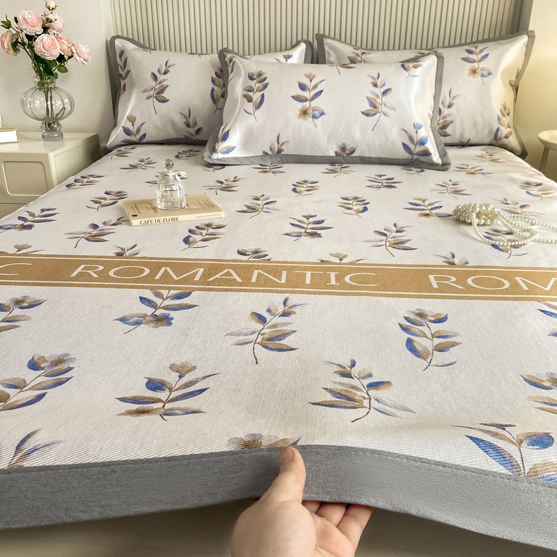 冰丝凉席夏季席子家用可水洗机洗学生宿舍单人折叠床笠款床席夏天