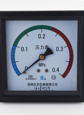 灭菌炉新款方形嵌入式压力表Y0ZF各量程0.569PA内室高温