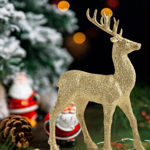 圣品鹿装小诞闪粉饰麋鹿商场酒店橱窗场景布置道具礼品五种系列款