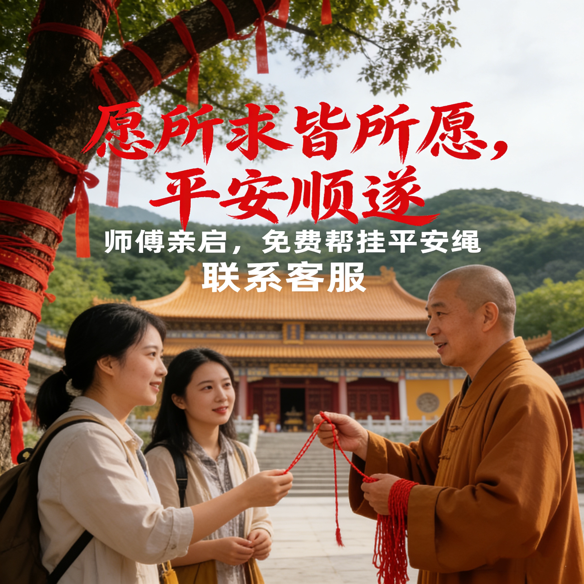 【师傅免费帮挂平安许愿带】