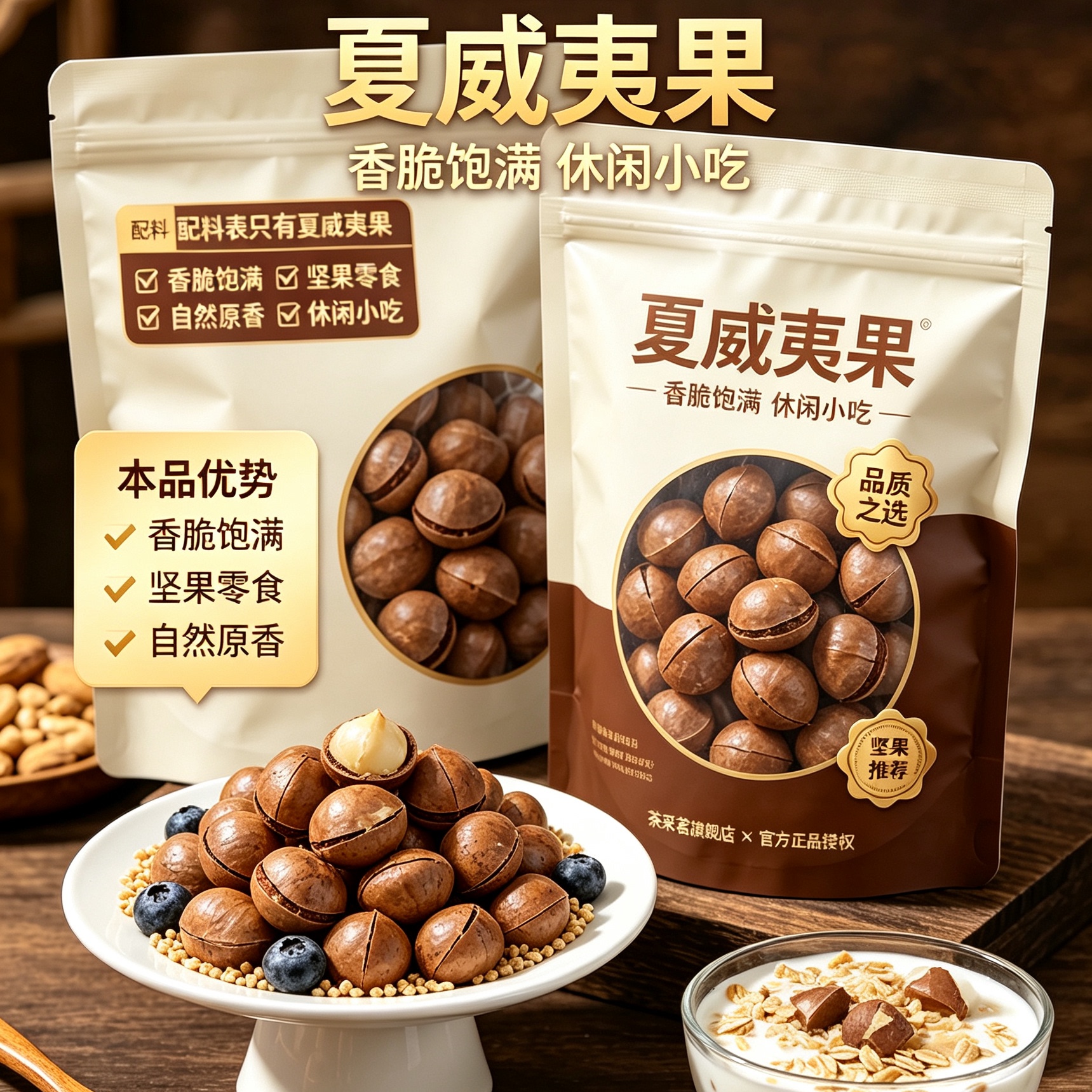 云南新货大颗粒夏威夷果原奶油味