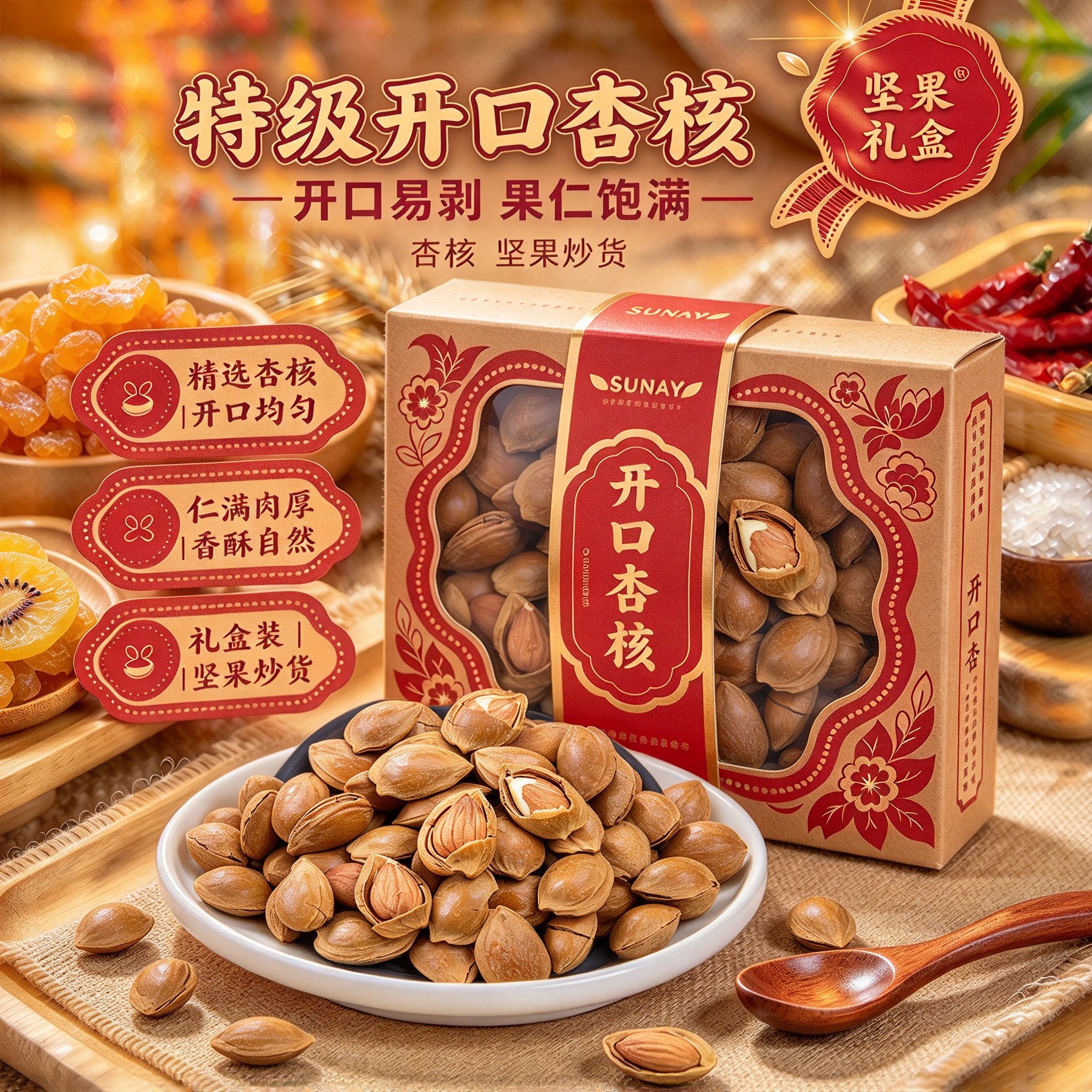 新货奶香开口手剥巴旦木500g