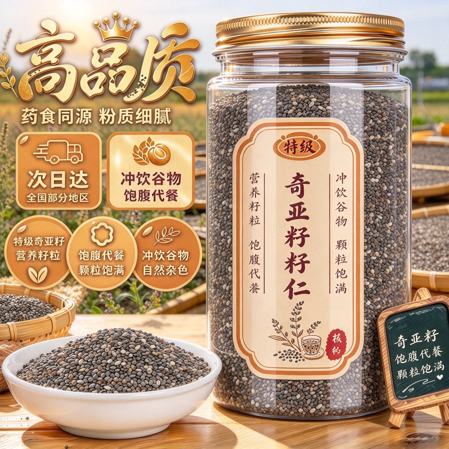 有机免洗奇亚籽减脂饱腹代餐