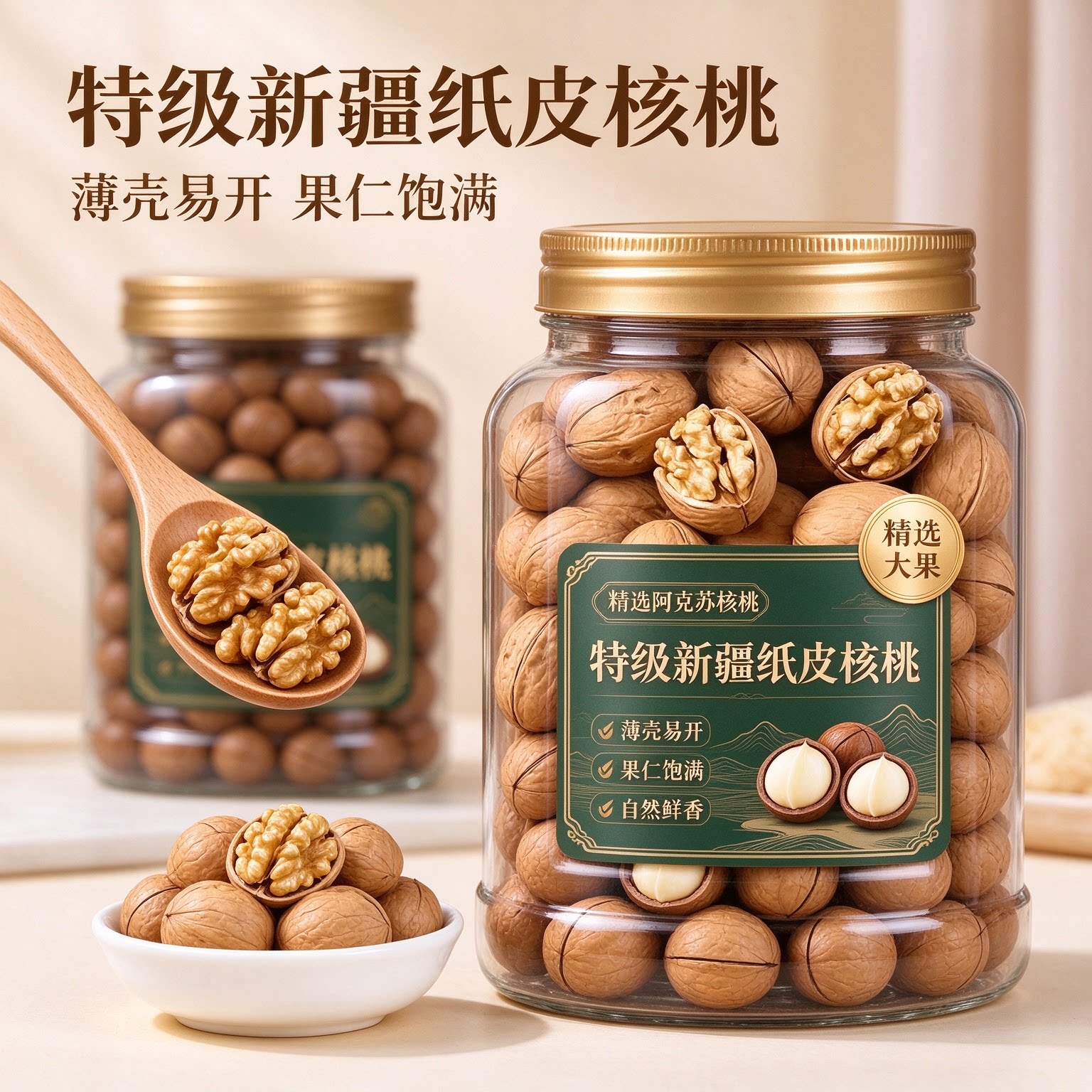 新疆阿克苏薄皮核桃原味生烤