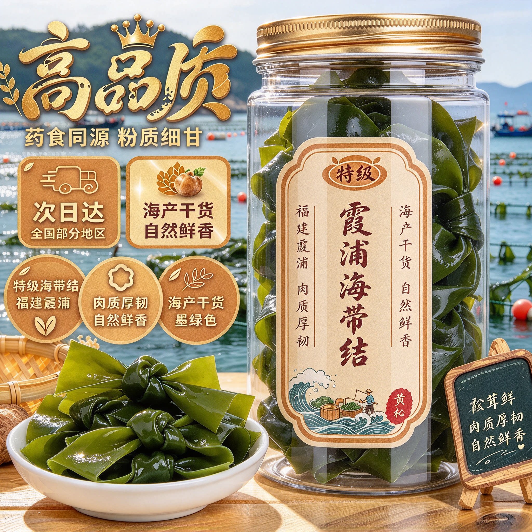 特级厚海带结干货500g即食