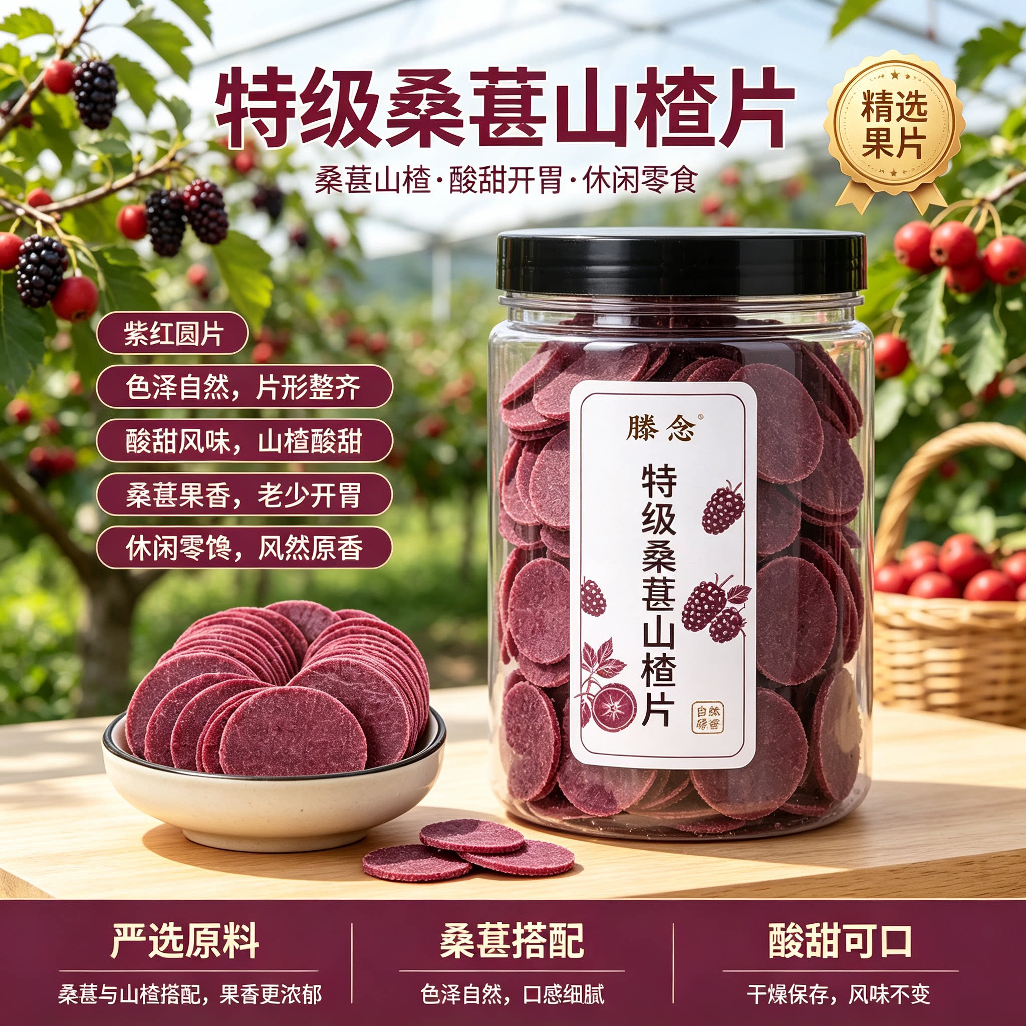 无添加无糖山楂片开胃即食