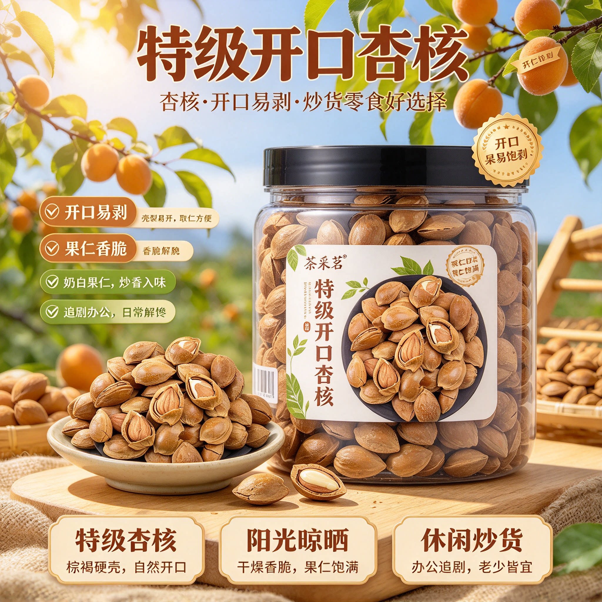 新货奶香开口手剥巴旦木500g
