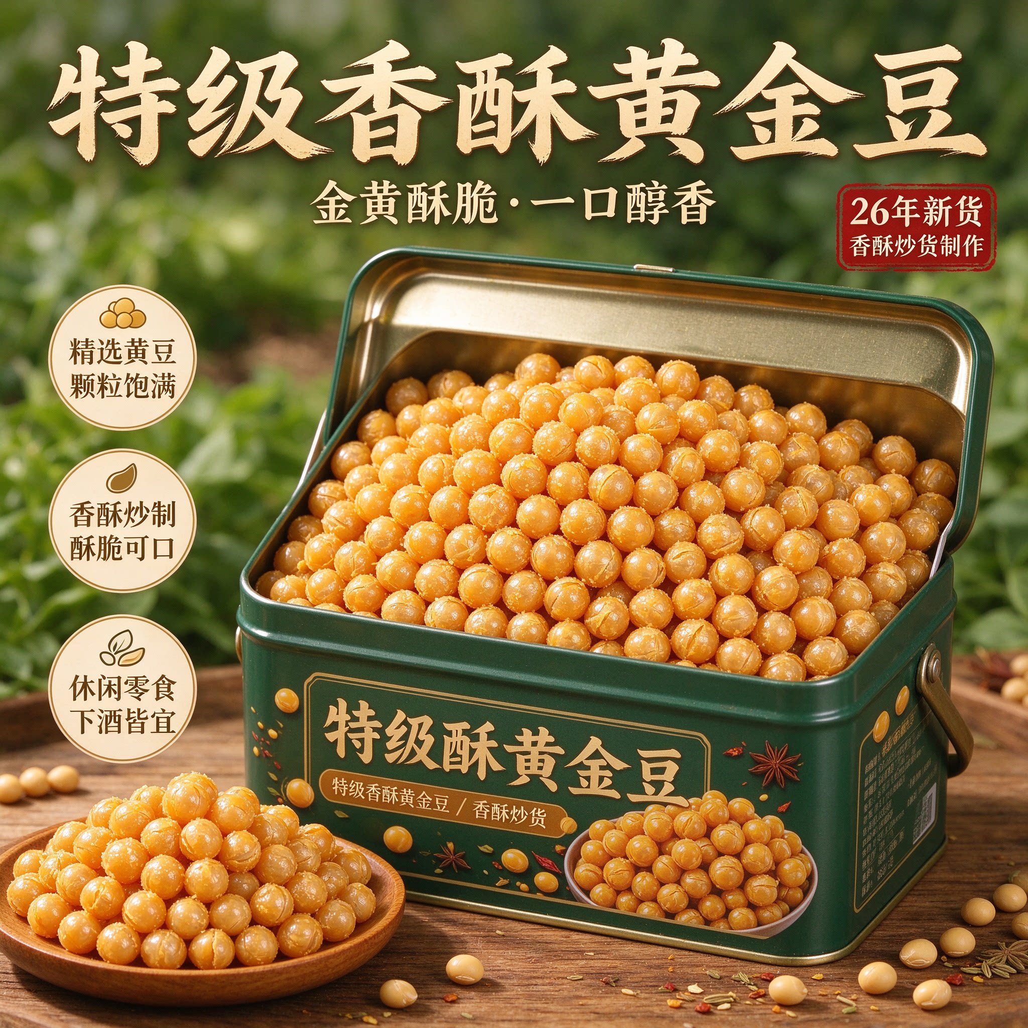 正品黄金豆油炸豌豆500g酥脆