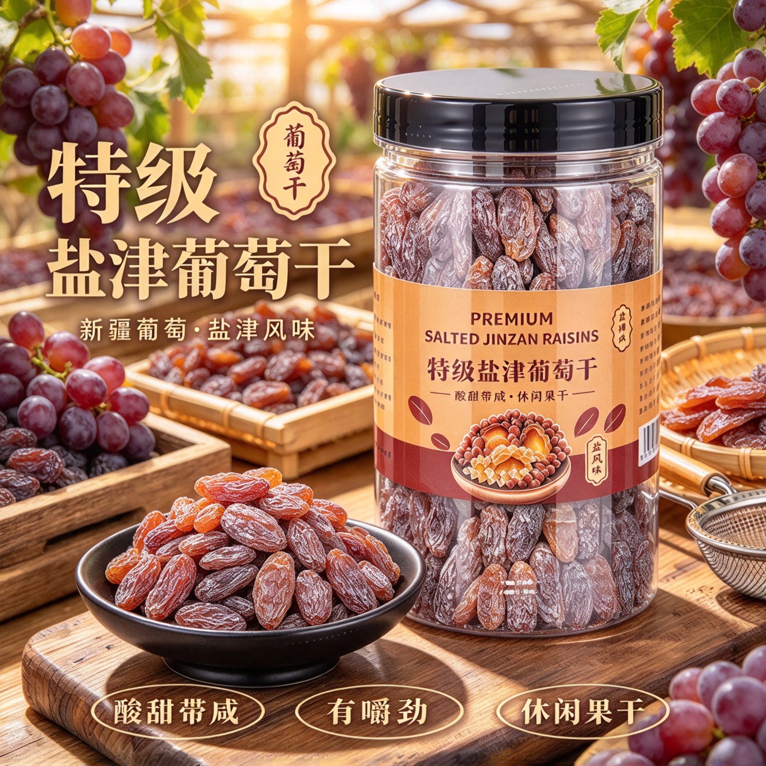 新货新疆盐津提子干特级超大粒
