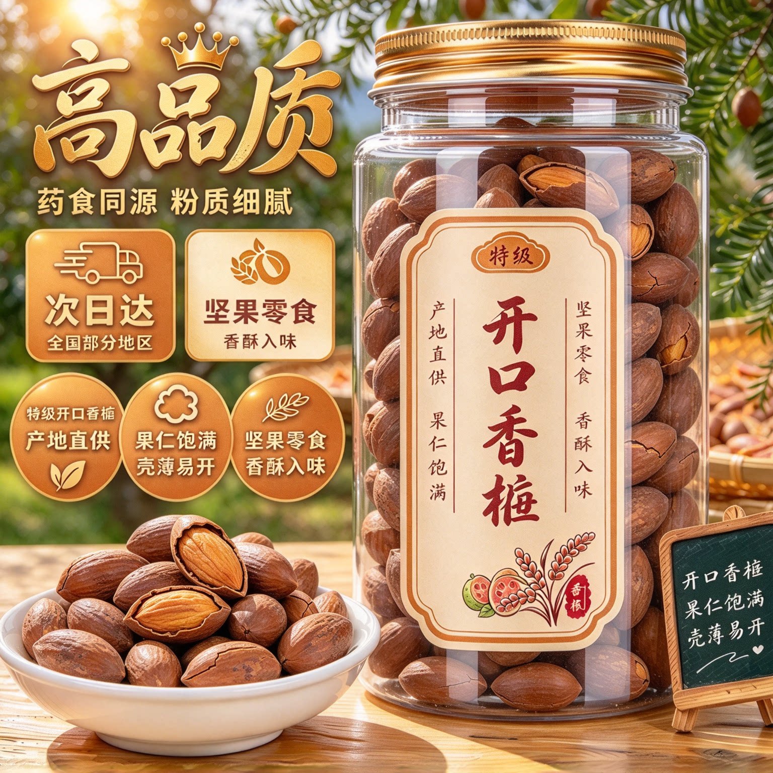 诸暨特产开口新货手剥老树香榧