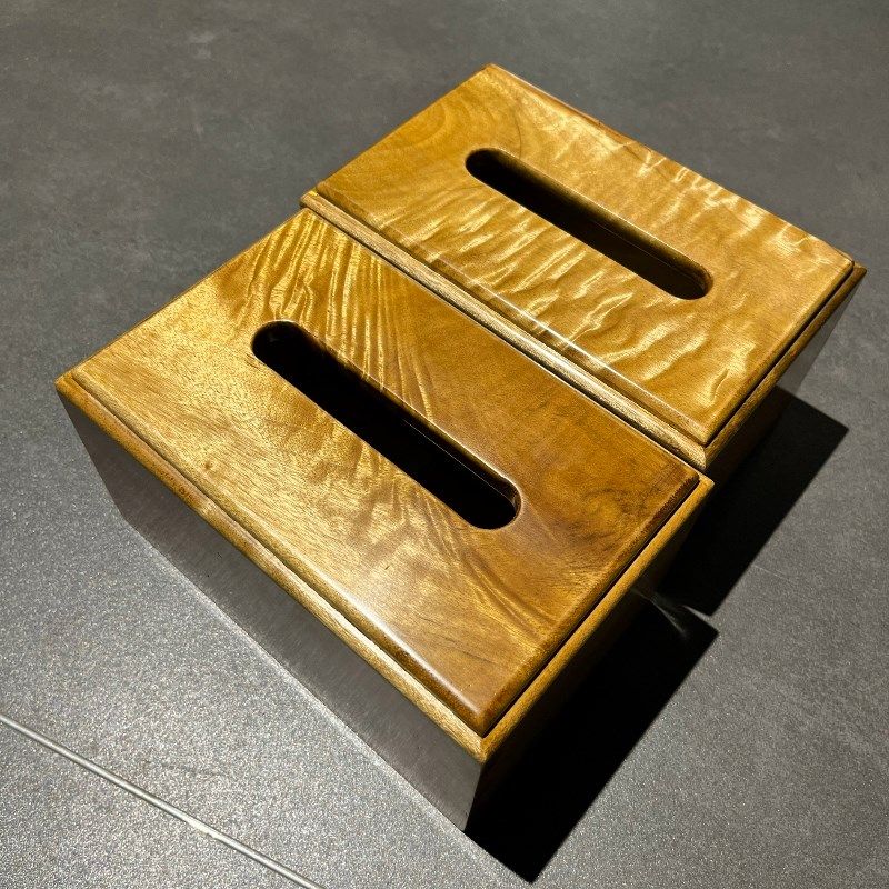 金丝楠木水波纹纸巾盒 小叶桢楠木纸巾盒 全屋定制 实木收纳盒