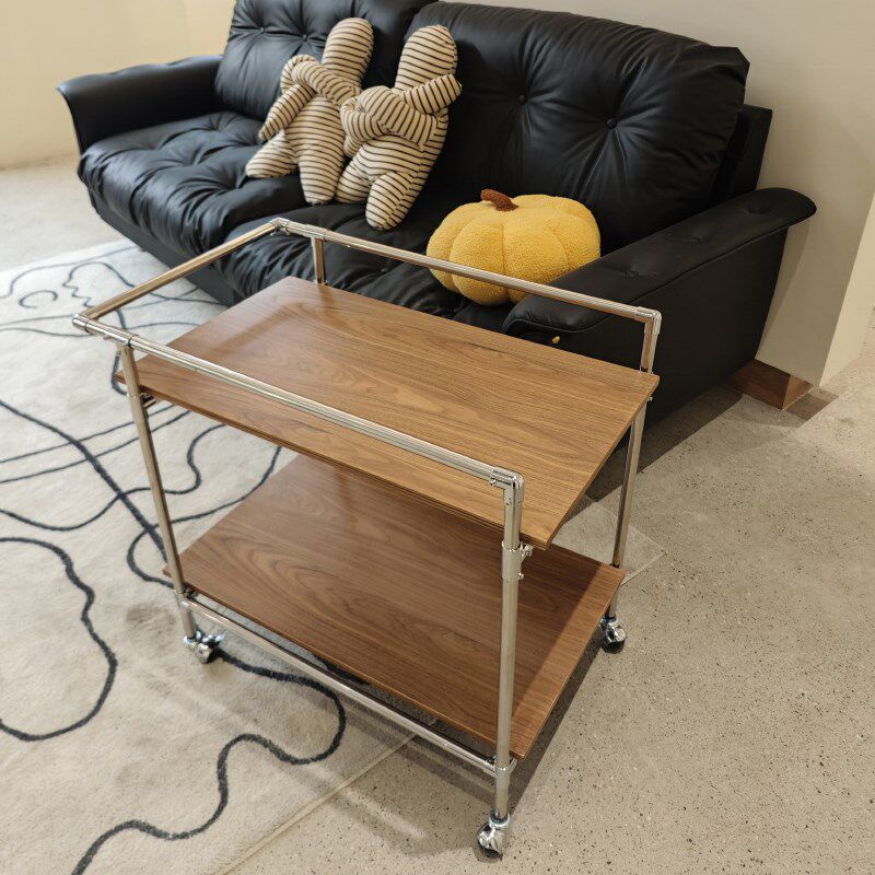 樱5 中古小推车可移动双层原木客厅沙发边几,住宅家具,移动边几/推车,淘宝优惠券,粉丝福利购,淘宝优惠卷