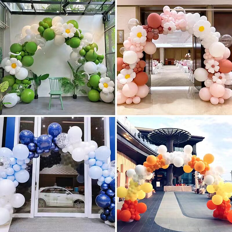 国庆节气球蓝色拱门支架幼儿园店铺开业室外汽球装饰场景布置