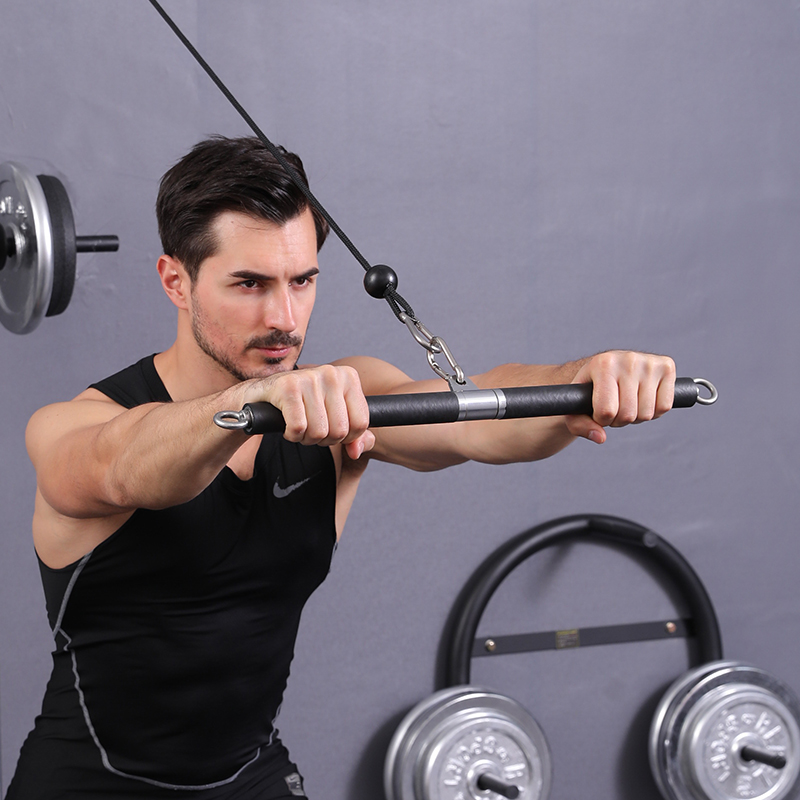 带轴承环直拉杆短拉杆高位下拉杆干健身器材配件负重训练杆拉背杆