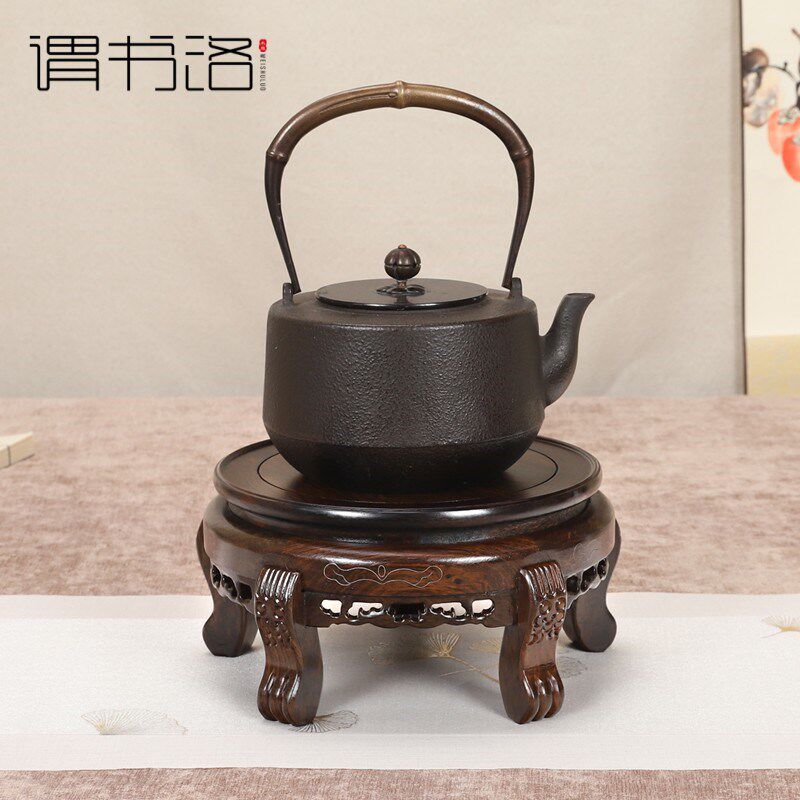 黑檀木圆形花瓶底座实木茶壶香炉佛像盆景酒坛水缸摆件底座木托架