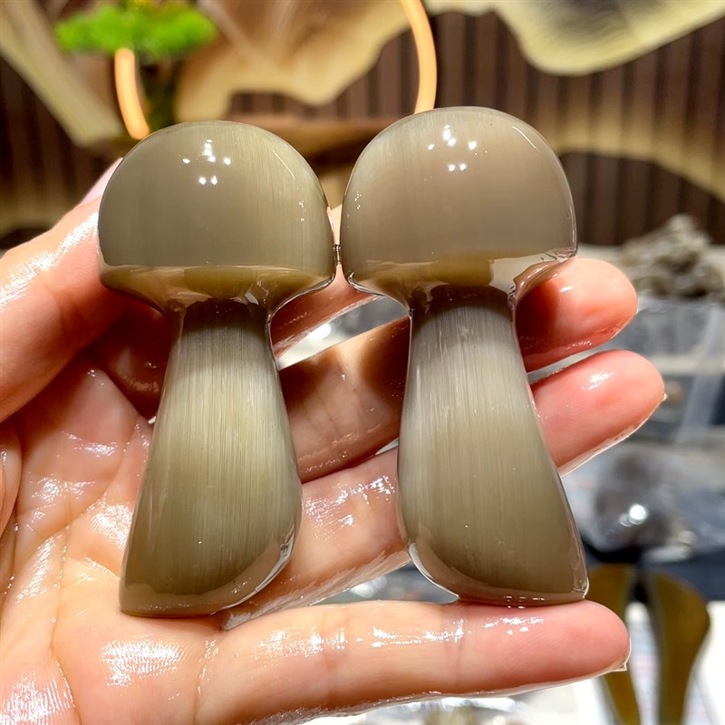 白水牛角脸部眼部拨筋棒小蘑菇全身通用刮痧板按摩棒器美容棒