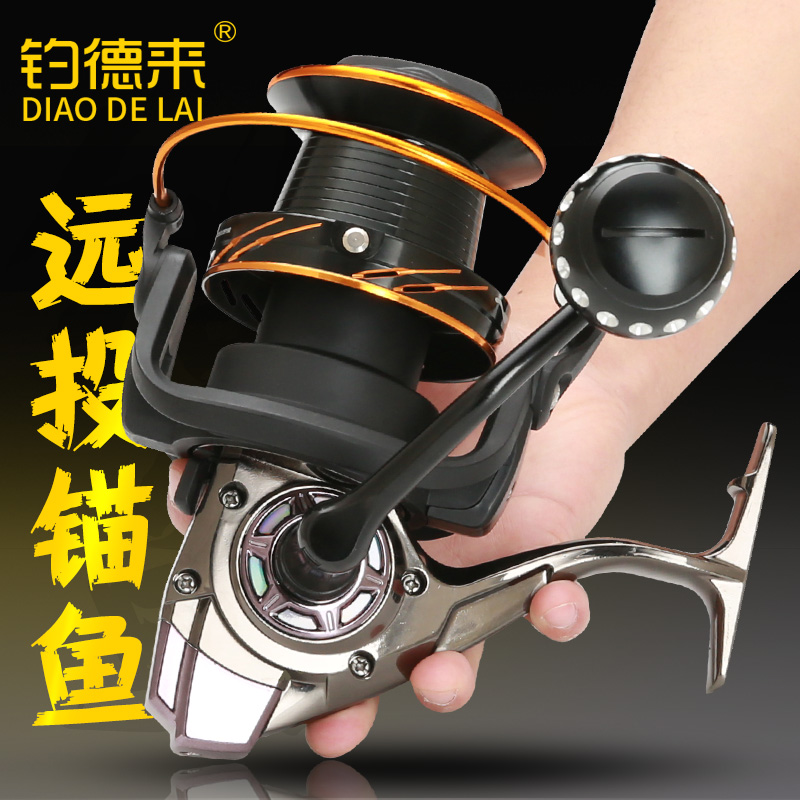 钓大物3000-12000型全金属摇臂远投大渔轮鱼线轮海竿轮锚鱼纺车轮