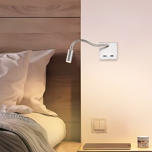 嵌入式床头阅读灯酒店客房自带开关86盒壁灯简约led软管射灯