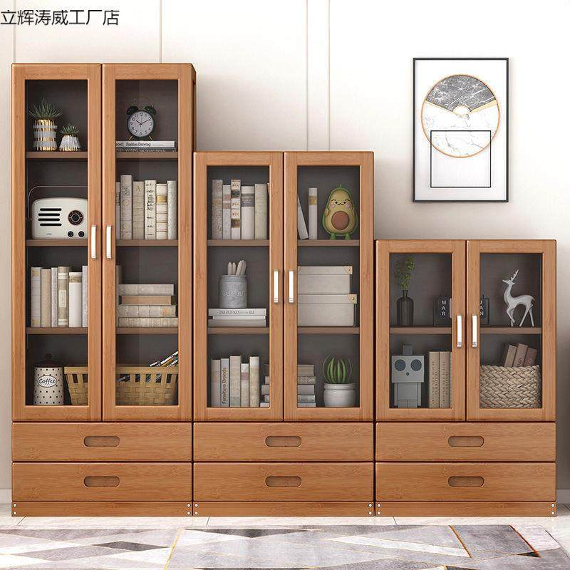 书架桌面收纳置物架带门玻璃透明书柜简易多层落地省空间储物柜子,纺织面料/辅料/配套,纺织机械配件,淘宝优惠券,粉丝福利购,淘宝优惠卷