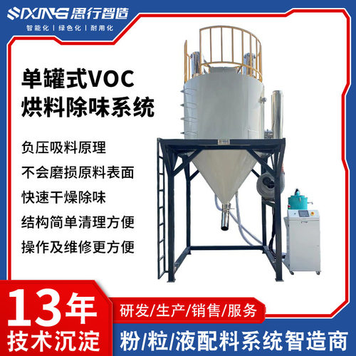 单罐式搅拌均化VOC烘料除味系统 厂家烘干塑机辅机离线式除味系统