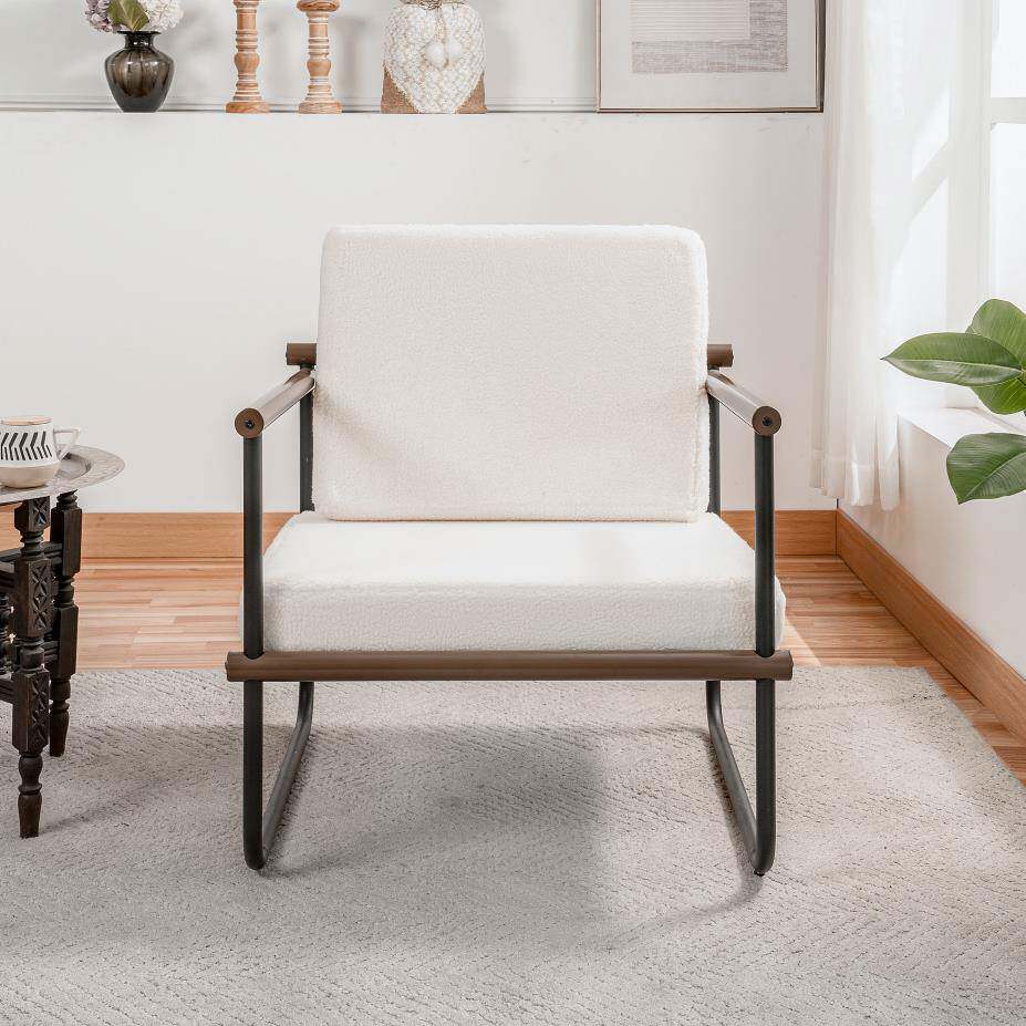 意式休闲椅现代简约布艺客厅单人沙发椅会客椅子布艺懒人沙发