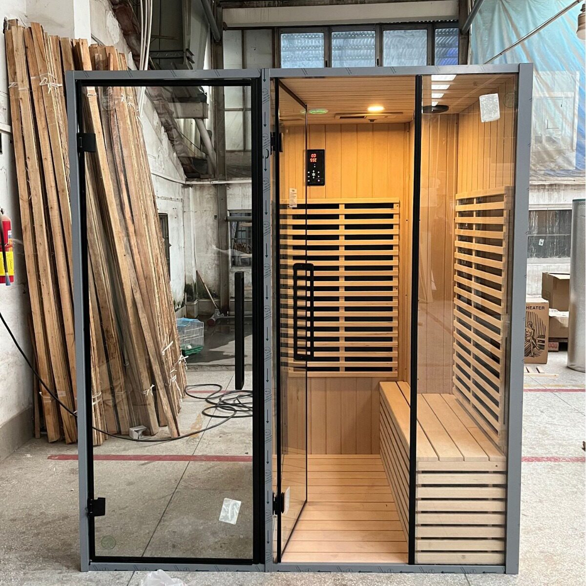 非标家用汗蒸房不锈钢淋浴间远红外光波房铁杉木桑拿房干湿一体房