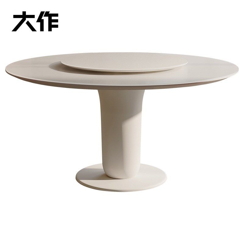 钢化玻璃餐桌现代简约轻奢饭桌家用玻璃桌子圆形双层转盘餐桌椅,住宅家具,玻璃餐桌,淘宝优惠券,粉丝福利购,淘宝优惠卷