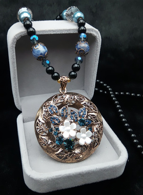 新款时尚百搭复古民族风毛衣链韩版长项链女冬季衣服配饰装饰挂件