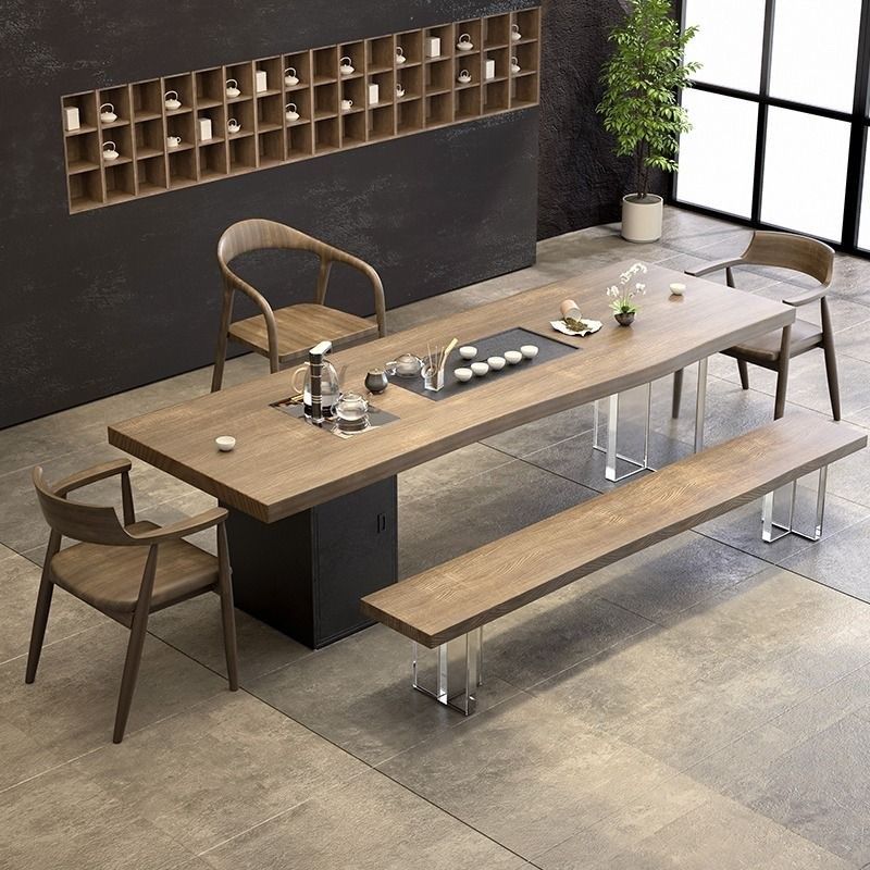 实木亚克力大板茶桌椅组合带柜子功夫茶盘茶台一体办公室客厅泡茶,住宅家具,家用茶台/茶桌,淘宝优惠券,粉丝福利购,淘宝优惠卷